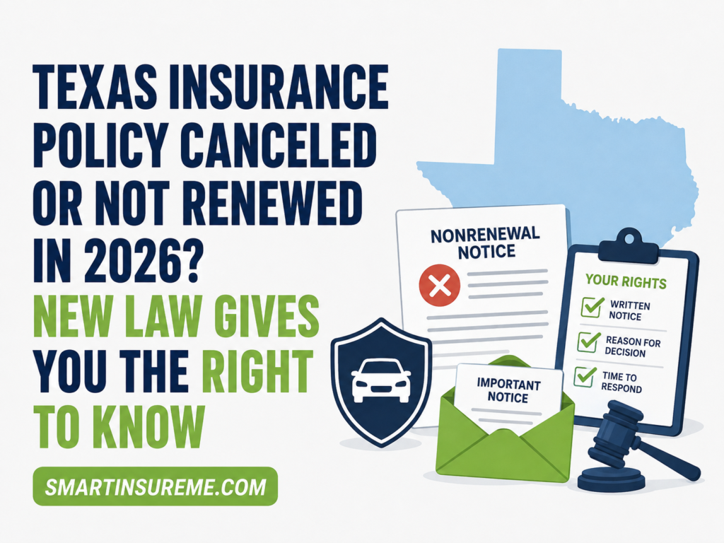 Texas Insurance Policy Cancelled or Not Renewed in 2026? New Law Gives You the Right to Know